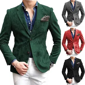 Men��s Plus Size Casual Blazer - Corduroy Slim-Fit Sports Coat, Multi-Color Versatile Men��s Outerwear