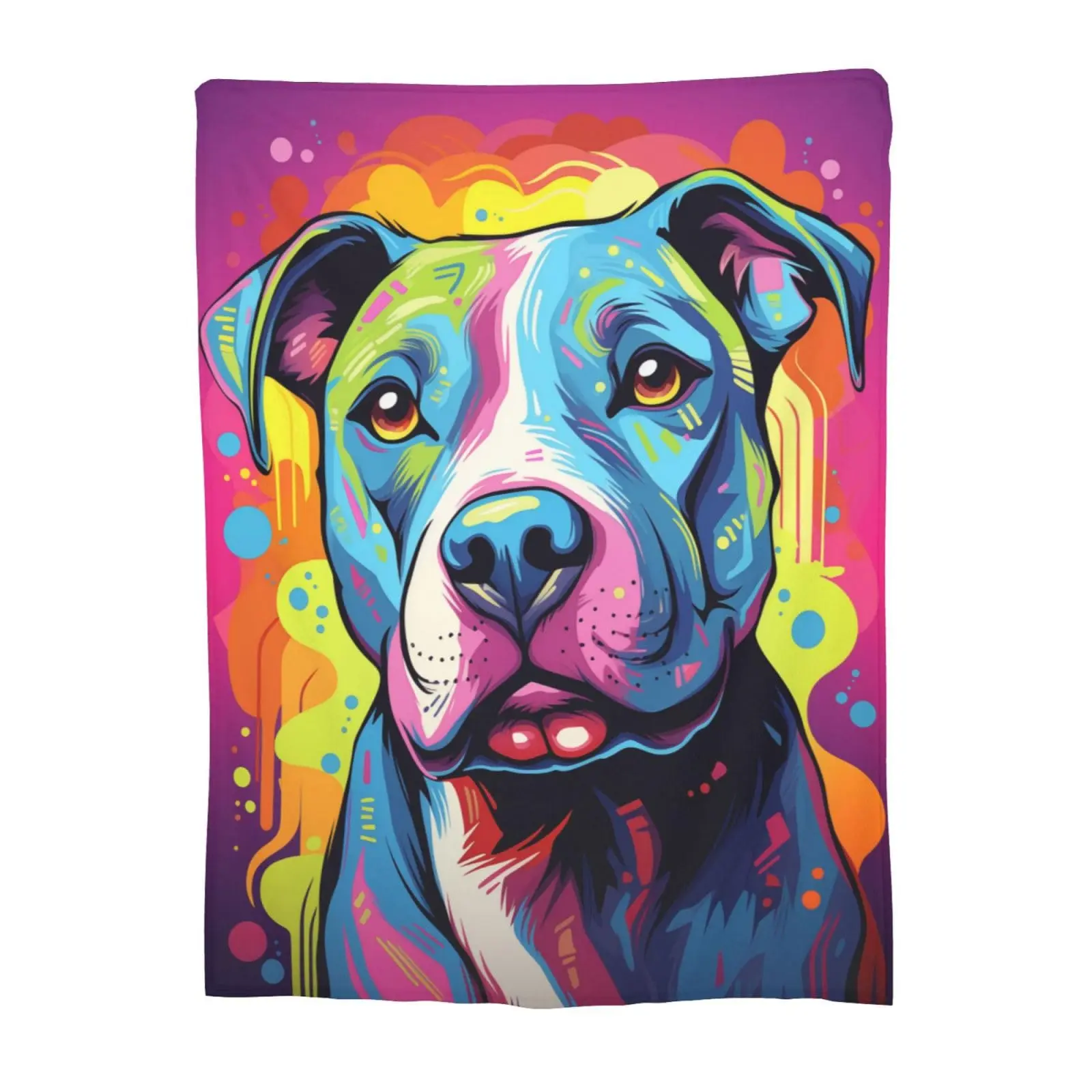 Pitbull Print Soft Blanket Throw - Anti-Pilling Super Plush Fluffy Fleece, Breathable, Durable, Lightweight, Stain Resistant, Flat Weave, Machine Washable Decor Blanket for Mom, Cozy Corner Use, 152cm×127cm (50x60in), Multi-Size