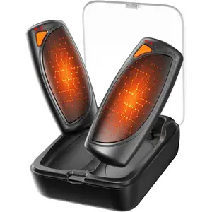 Hand Warmers Rechargeable with Charge Case, 2 Packs 14,000mAh Electric Hand Warmer Battery Powered Dual Sided Reusable Long Battery Life Portable Pocket Heater Gifts for Men Women Golf, Hunting Gear