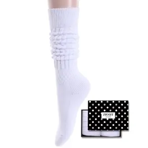 Zmart Funny White Socks for Women Teen Girls, White Slouch Socks, White Scrunch Socks, Thick Long High Knit Socks, Gifts for the 80s 90s, Vintage Solid Color Socks  SwimWeek  summervibes