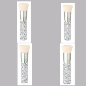 Rhinestone Foundation brush Diamond Bling Makeup Tanning Brush Flat Top Kabuki Brush, Synthetic Professional Liquid Blending Mineral Powder Makeup Tools 1pc