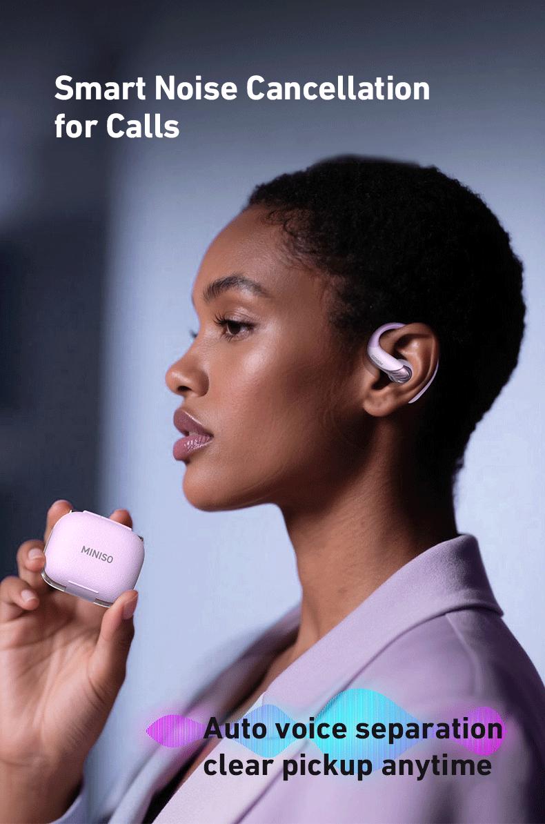 MINISO MS200 OWS Bluetooth Headset IPX5 Waterproof HIFI Sound Quality 40 Hours Battery Charging Case Built-in Microphone Long-distance Connection