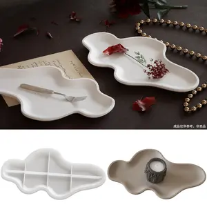 DIY Crystal Epoxy Resin Plaster Irregular Arc Cloud Tray Storage Dish Silicone Mold