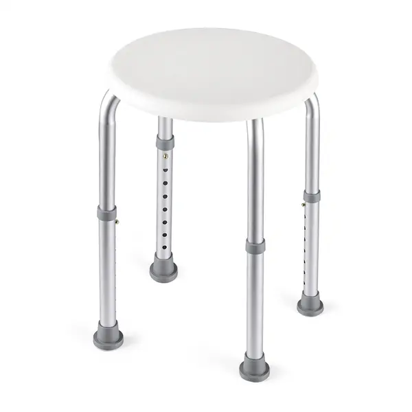 Medical Shower Stool - 300lb Capacity Aluminum Bath Seat with 13"-20" Legs, Adjustable Height, Lightweight, Easy to Clean Plastic Non-Slip Safety Chair for Seniors, Compact & Portable