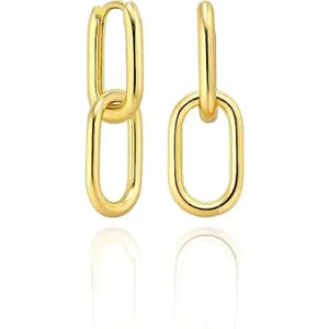 Gold/Silver Chain Link Earrings | Drop Dangle Paperclip Earrings | Versatile Link Hoop Earrings for Women