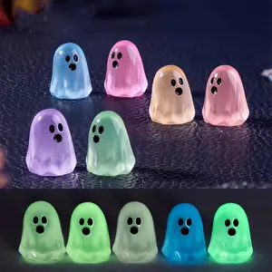 30/60/100pcs Mini Resin Figures - Glow-in-the-Dark Multi-Style (6 Colors) Tiny Statues Suitable for Halloween Decorations, Dollhouse Miniature Landscapes, Resin Collectibles