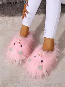 Soft Fufu Chicken Plush Slippers, New Women's Headless Slipper Shoes, Cute Style Warm Home Slippers, Fluffy House Slippers, Textile Upper, Rubber Sole, All Seasons
