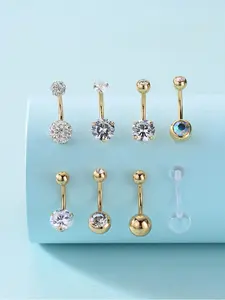 Women's Elegant Minimalist Belly Rings, Trendy Exquisite Belly Piercing Jewelry, Chic Body Jewelry for Party Decor for Birthday Gift, Cubic Zirconia