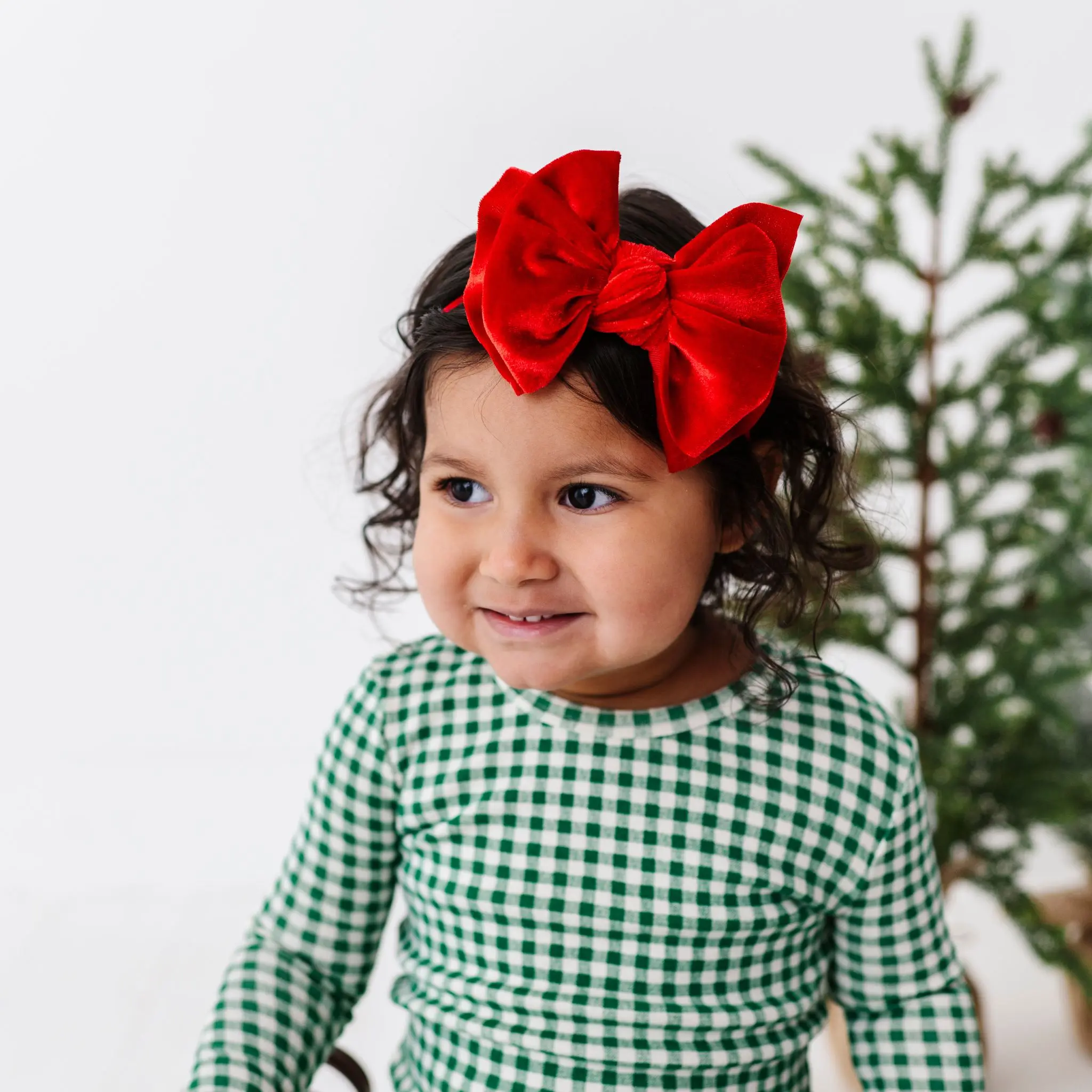 Baby Bling® Velvet FAB® Skinny thin soft nylon headband with velvet bow