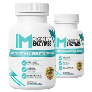 IM Digestive Enzymes - 2 Bottles | Digestive Comfort & Bloating Support | Multi-Enzyme + Probiotic Formula | Daily Capsules