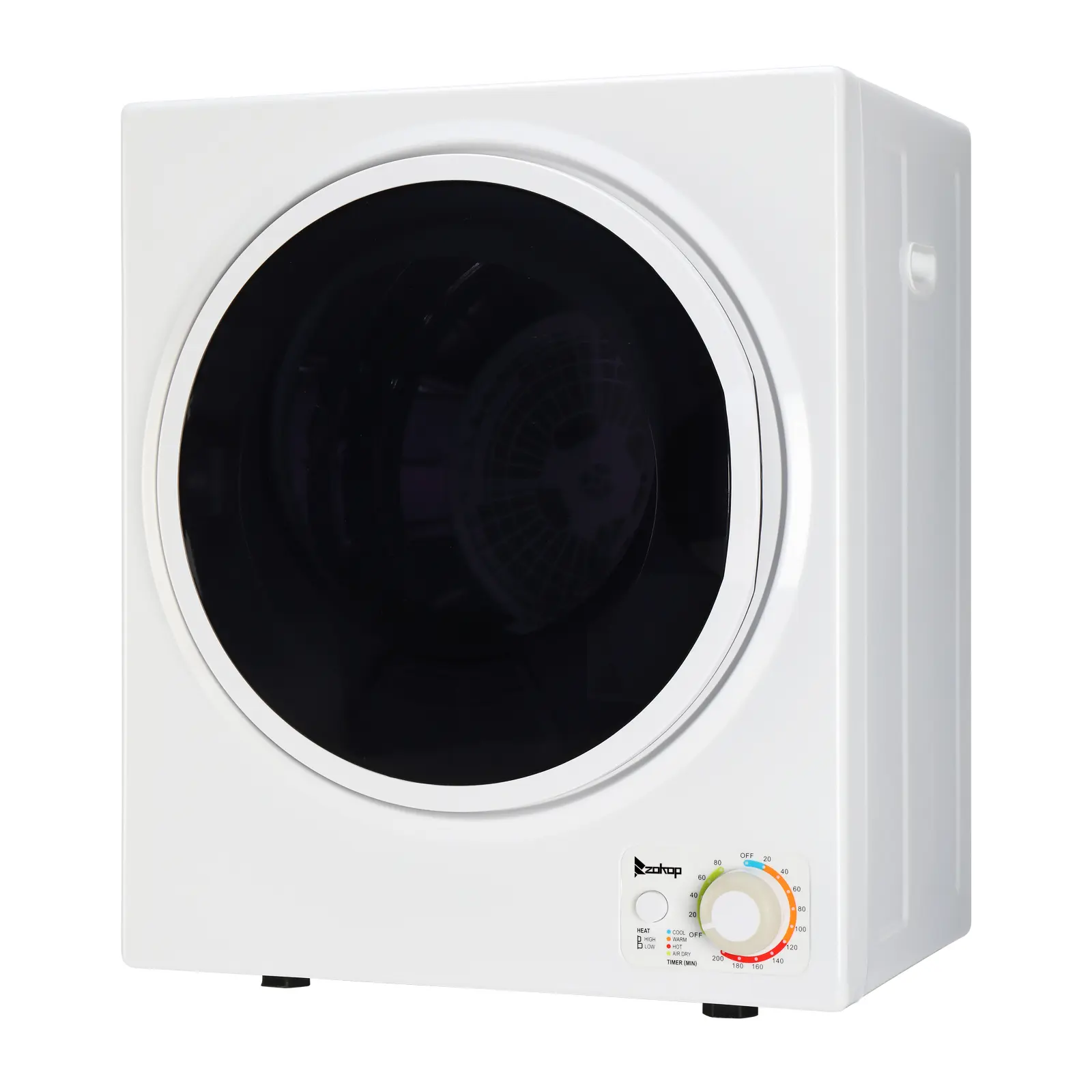 Compact Portable Household Clothes Dryer 1.6 Cubic Feet with Stainless Steel Drum Black and White 120V Mechanical Control ETL Certified, Easy to Control - Suitable for Apartments, RVs, Dormitories