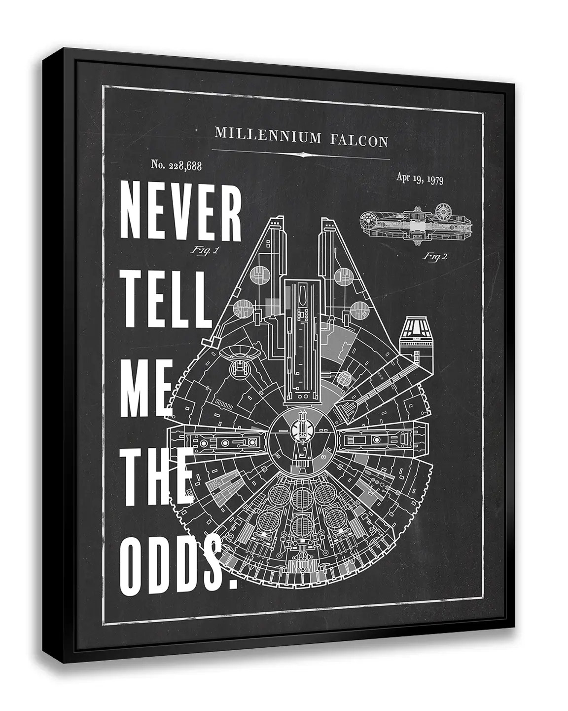 Frame To Wall - Never Tell Me The Odds - Star Art - 16" x 20" Gallery Wrap Canvas or Float Frame