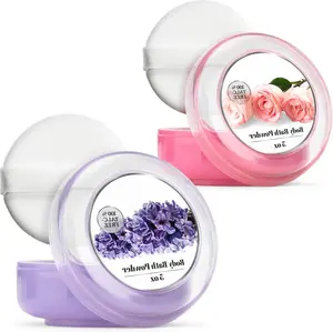 2 Pack 5 Oz Talc-Free Body Powder for Women, with Powder Puff, Elegant Rose Petal & Royal Bouquet Scent, After Bath Dusting Powder, Extra Large, for Soft Skin