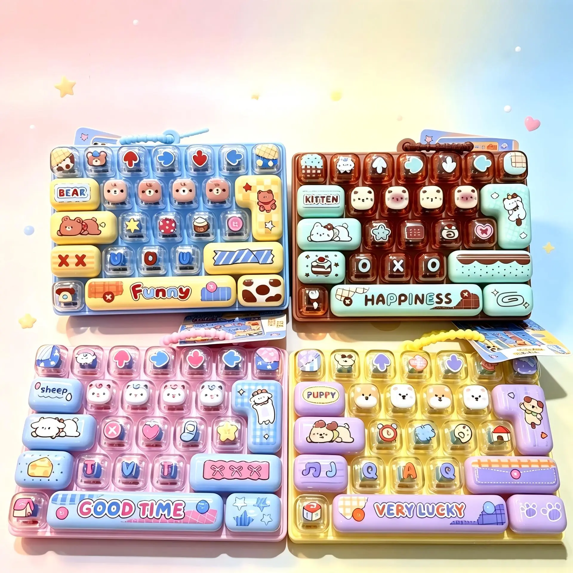 Cute cartoon animal 26-key decompression keyboard, large fun key keyboard, with cute design, the perfect gift to relax