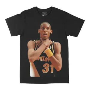 Reggie Miller Choke Graphic Tee, Y2K Rap Streetwear T-Shirt, Unisex Crew Neck, Vintage Hip-Hop Graphic, Sports Style, Casual Cotton Fit