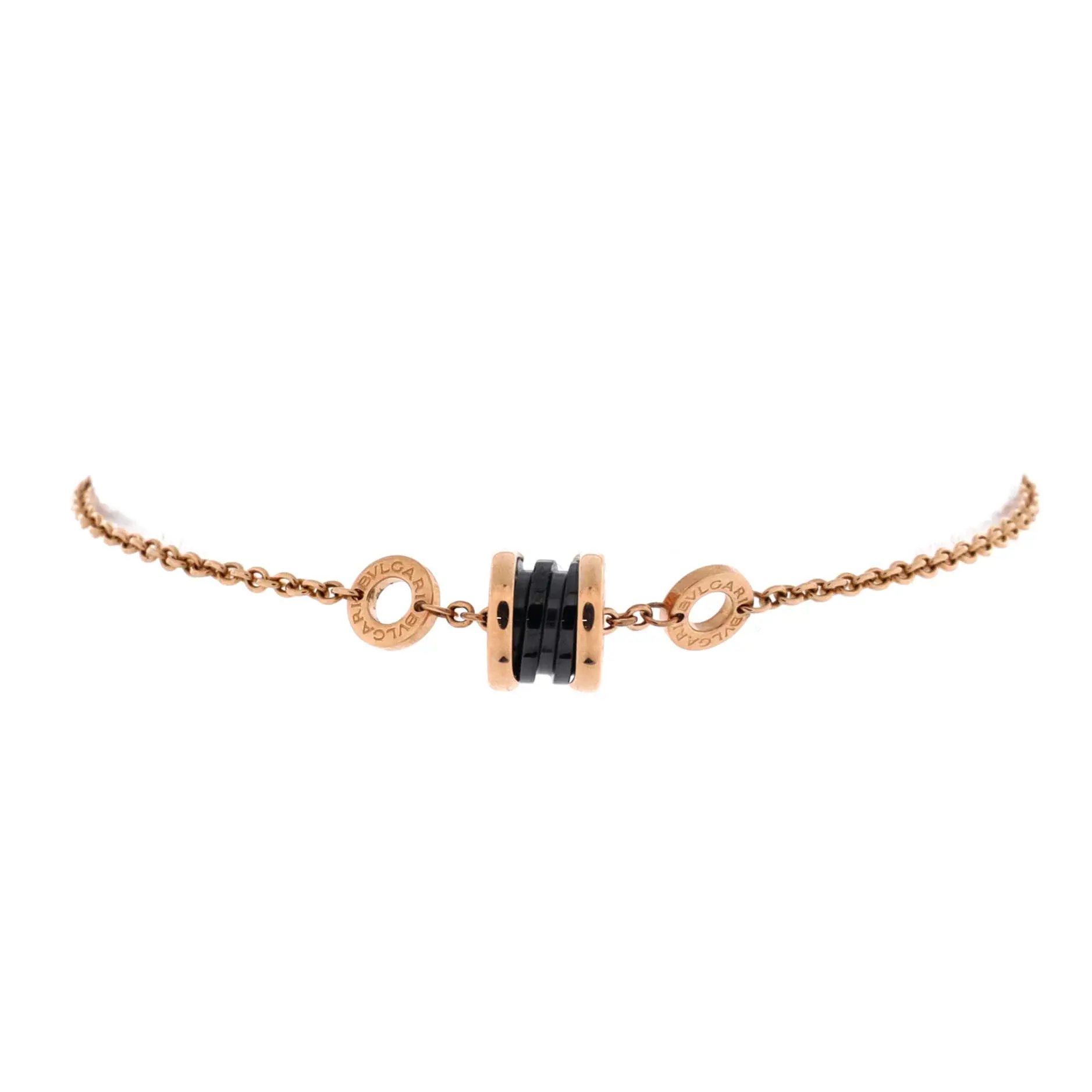 Pre-owned Bvlgari B.Zero1 Soft Bracelet 18K Rose Gold with Ceramic by Rebag