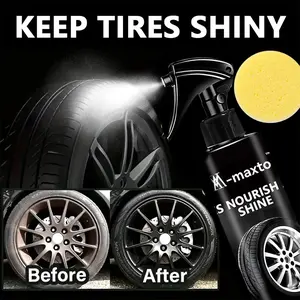 100ml Car Tire Shine Liquid Long Lasting Blackening Gloss Agent Waterproof Dustproof Anti Aging Tire Protection