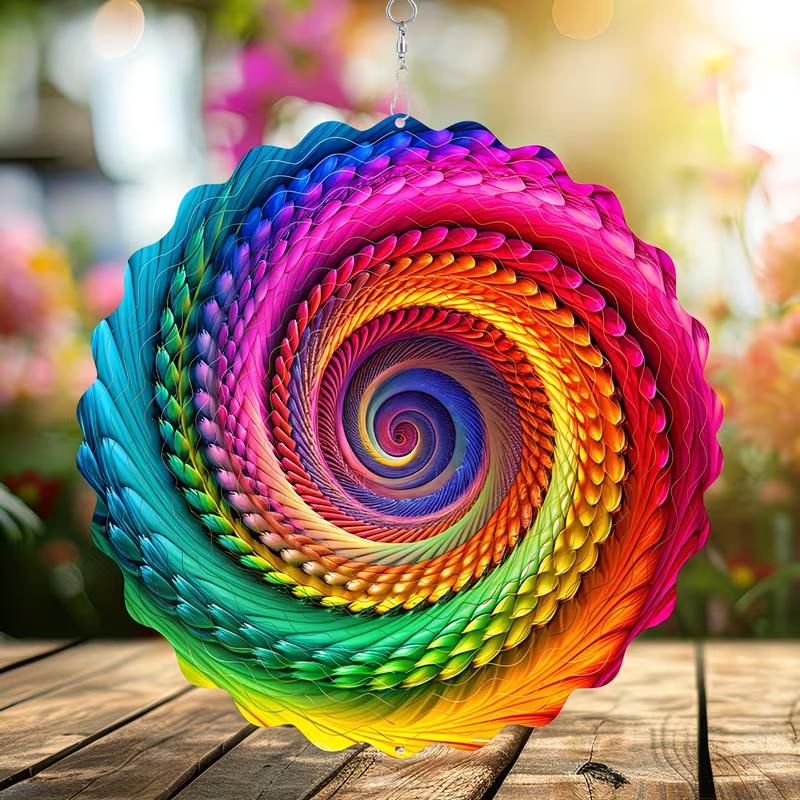 1pc of The "Whimsical Grace" 3D Metal Wind Spinner Featuring Rainbow Colors And a Mandala Design, Making It an Excellent Gift for Women, Mothers, Grandmothers, And Wives. It'S Perfect for Both Outdoor And Indoor Decoration