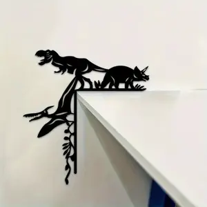 Metal Dinosaur & Boar Wall Stickers – Decorative Door Corner & Frame Art, Unique Metal Wall Hanging for Home Decor.Festival Statue Decorations
