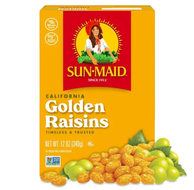 Sun-Maid California Golden Raisins - 12 oz Sharing-Size Box | Dried Fruit Snacks, Back to School Lunches, and Natural Sweeteners