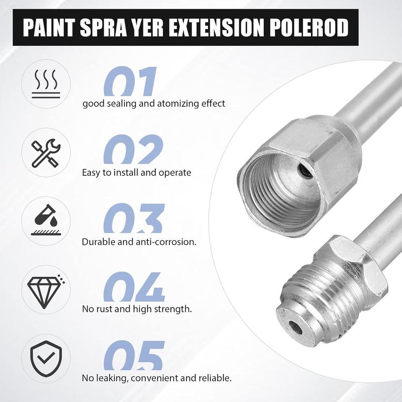 17 Pcs Airless Paint Sprayer Gun Set Including Spray Gun Hose 5 Types Nozzles 3 Sizes Extension Pole 5 Airless Spray Gun Mesh Filters Baffle Nozzle Holder (Multi Color,211, 313, 415, 517, 623)