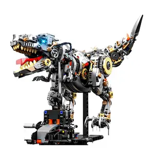 1268pcs Tyrannosaurus Rex Mechanical Building Set, Stem Building Blocks, Moving Glowing Dinosaur Model, Creative 3D Desktop Ornament, Stress Relief Toy, Collectible Gift Box