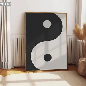 2D Flat, 1pc Unframed Yin Yang Canvas Decorations Paintings, Balance Art Prints, Minimalist Wall arts, Retro Wall Decor Poster, Classic Posters, Modern Wall Art, Holiday Gifts, Home Decor, For Living Room, Bedroom, Kitchene, No Frame
