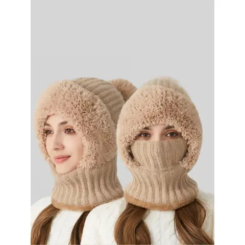 Winter Women's Plush Hat - 3-in-1 Warm andCozy Design for Daily Wear, Shopping andHoliday Travel, Perfect Gift for Her