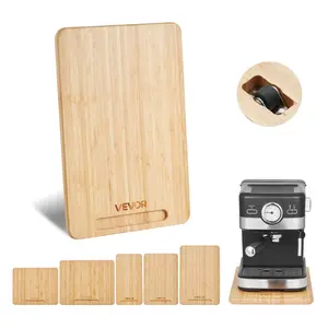 fathersdaygift VEVOR Appliance Slider, Large 16x 12-inch, Rolling Sliding Tray with Rubber Wheels Hollow Handle, Easy to Clean, Appliance Rolling Tray for Coffee Maker, Kitchen Countertop, Natural Wood