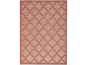 HomeRoots 522160 Durable Full-Sized 6 x 9 ft. Orange Geometric Flatweave Rectangle Area Rug, Durable Area Rugs, Full-Sized Area Rugs