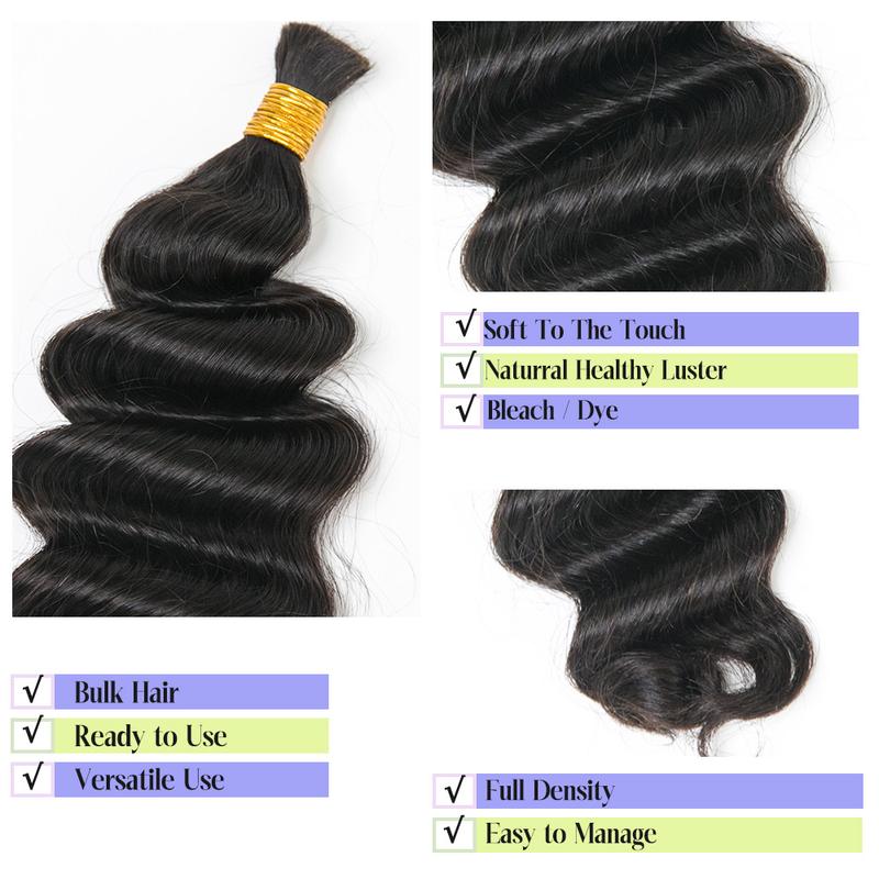 [YWIGS] Bulk Human Hair for Braiding No Wefted Natural Color - Human Hair for Boho Braids TikTokShopJumpstartSale