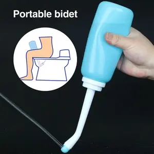 1 piece, portable travel bidet, Handheld Toilet Bidet, Portable Bidets, 350ml / 500ml with 2 types of nozzles, small cleaning tool for travel or outdoor use