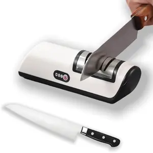Electric knife sharpener, fully automatic knife sharpener, kitchen knife sharpener, grinding stone blades, knife sharpener, sharpening tools, knife sharpener, whetstone, whetstone sharpener. Ceramic Traditional