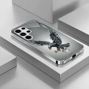 Suitable for [Galaxy S23 Ultra] Light luxury crystal eagle pattern and scorpion glass electroplated mobile phone case, exquisite and gorgeous 995