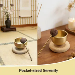 Mini Singing Bowls Set of 2, Meditation Sound Therapy Bowl, Yoga Mindfulness Instrument, Stress Relief, Gift for Friends and Colleagues, Percussion Instrument