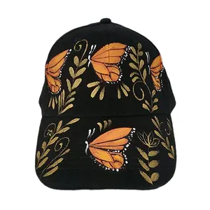 hand painted woman's baseball cap. summer hat. Mexican accessories. Gorra para dama pintada a mano.