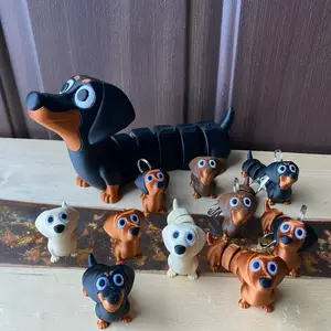 Weiner Dog Dachshund Fidget Toys and Keychains - Assorted Designs with Keyring Attachment