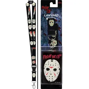 Friday the 13th Jason Mask Icons Lanyard ID Badge Holder