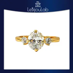 [LeBijouLab] Dreamy Oval 1Carat Synthetic Moissanite Free Size Adjustable Ring for Women