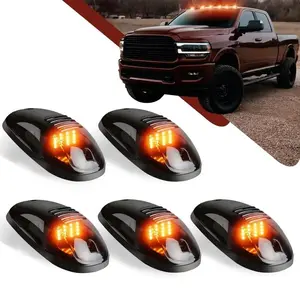 5pcs LED Wireless Solar Power Cab Light Cab Light Cab Roof Running Top Marker Light Universal No Drill Cab Marker Lights