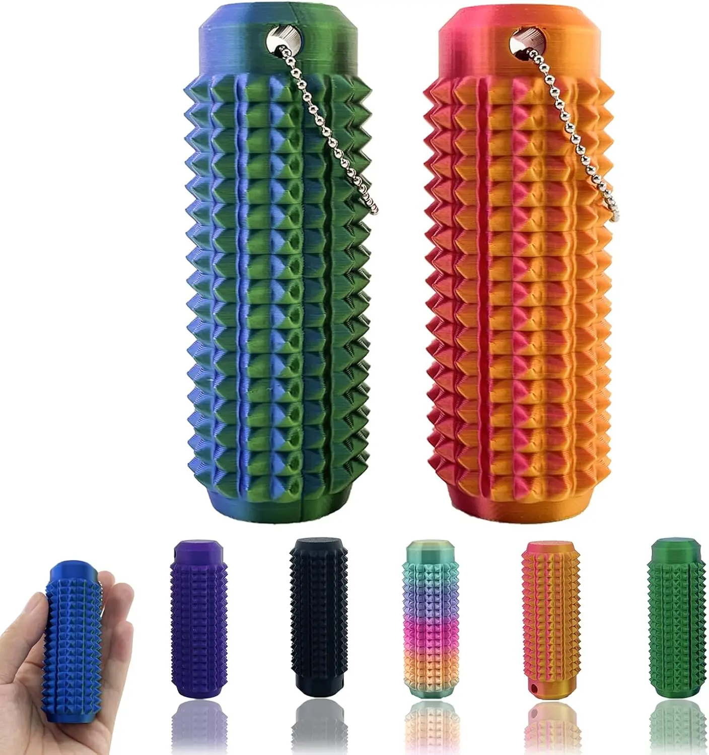 Little Ouchies Fidget - Portable Stim Tool, Pocket Mini Fidget Toy for Adults, Pain Stim Fidget, 3D Printed Venting Key Pendant, Spiky Grippie Stim Keychain for Anxiety Relief, Novelty Gifts