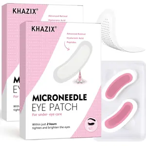 Retinol Microneedle Eye Patches with Hyaluronic Acid & Firming Peptides, Eye Care for Dark Circles & Wrinkles, 1 Pair