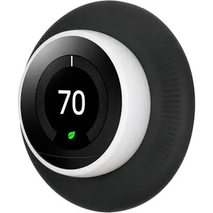 Wall Plate Cover Compatible with Nest Learning Thermostat 3rd 2nd 1st, Nest Learning Thermostat Trim Kit, Fingerprint Resistant Bracket Mount (Not fit Nest E and 2020 Nest Thermostat) Black