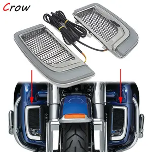 LED 3-in-1 Lower Leg Fairing Turn Signal Lights with DRL for Harley Street Glide Road Glide Road King