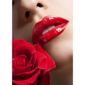 Red Lips Rose Wall Mural