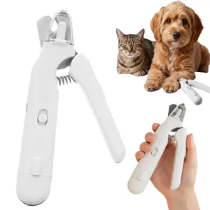 Pet Nail Grinder, Multi-Function Dog Nail Trimmer and Cat Nail Trimmer Set, Ultra-Quiet Electric Pet Nail Grinder, Rechargeable, Suitable for Trimming Small and Large Dogs, with 4-Hour Battery