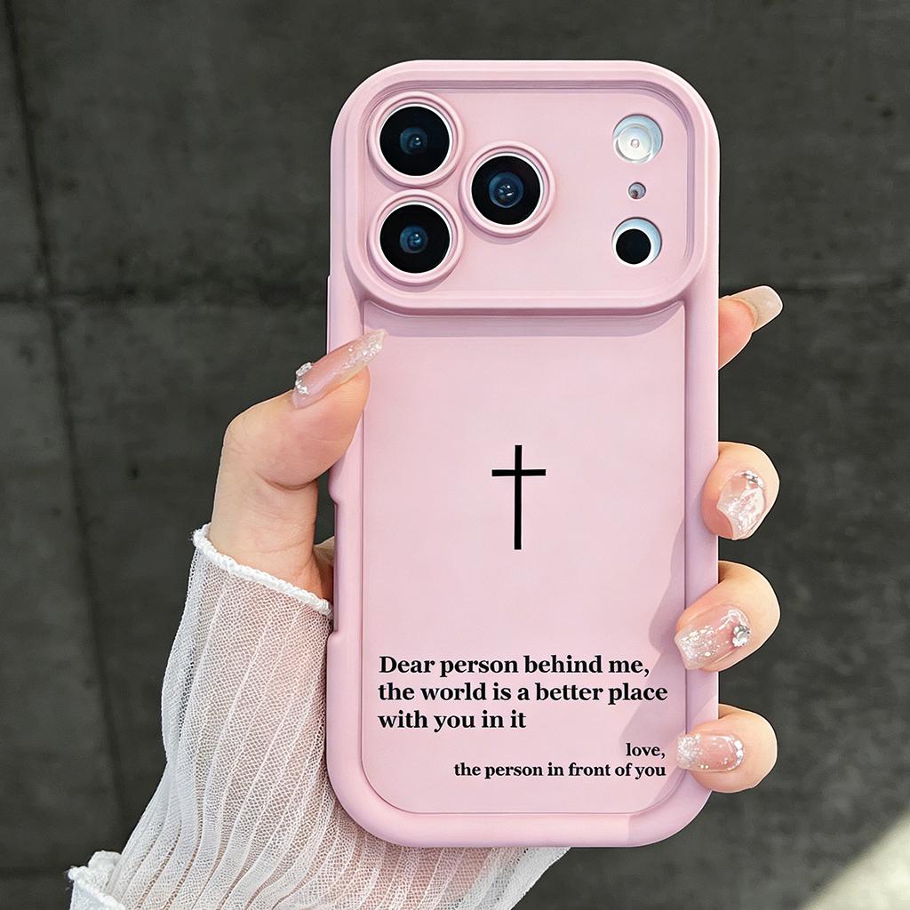 Dear Person Behind Me Christian Cross Phone Case for iPhone 11/12/13/14/15/16/17 Pro Max Plus & 17 Air, Inspirational Religious Shockproof Case TYJT260409023