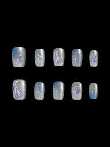 Aura Nails Ocean Whisperer Squoval Press-On Nails - 10 Pc Set