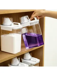 Capacity Laundry Powder Dispenser With Box, Measuring Cup, And Sealed Container For Home Use