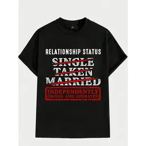 Relationship Status Independently Single Divorced Ex Wife Funny Graphic T-Shirt - Unisex Black Cotton Tee with White & Red Text grandma's favorite t shirt good graphic tees funny graphic tee funny shirt guys gifts trendy t-shirts oversized tshirt  black